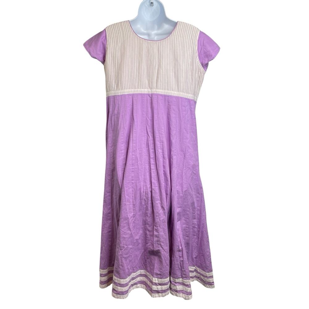 Boho Women's Purple Embroidered Kurta Dress Size‎ XL Indian Textiles Cottagecore - Picture 2 of 11